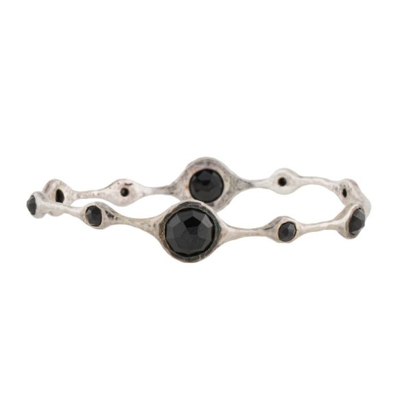 IPPOLITA STERLING SILVER 925 ONYX STATION BANGLE BRACELET